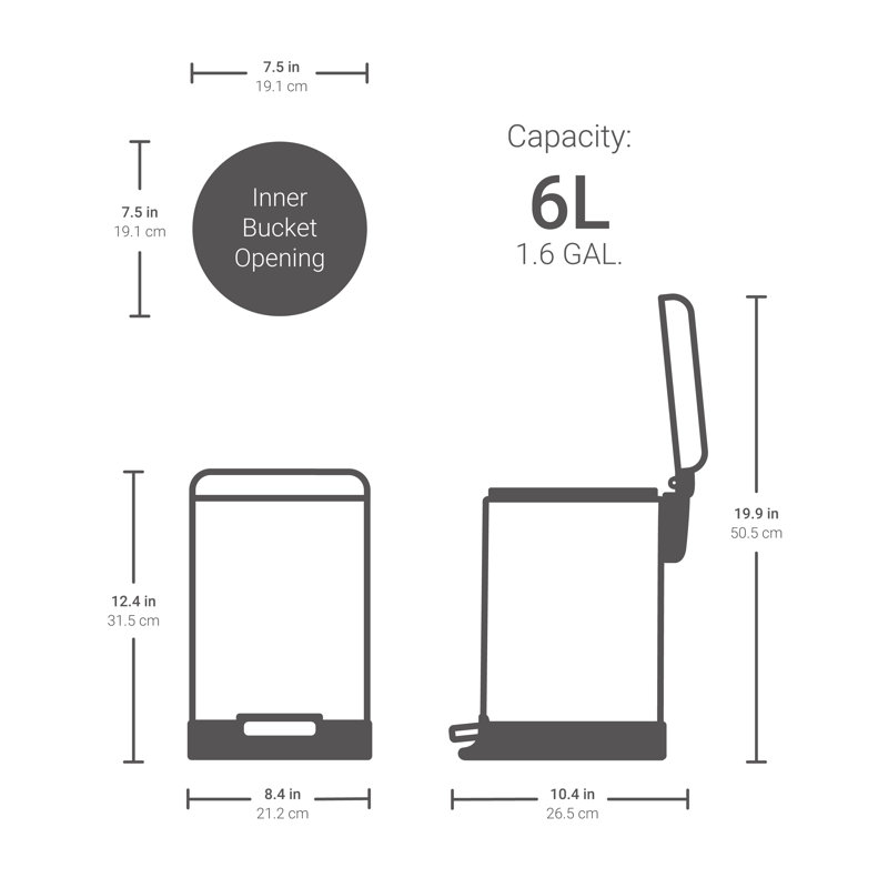 Qualiazero Steel Step On Trash Can ( 1.3 Gallons ) & Reviews Wayfair